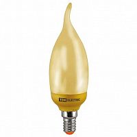 Лампа энергосберегающая КЛЛ-СGW-11 Вт-2700 К–Е14 (золотая свеча на ветру) (mini) |  код. SQ0323-0143 |  TDM